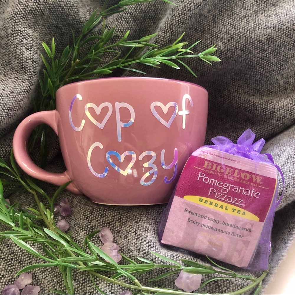 Cup of cozy mug and tea set